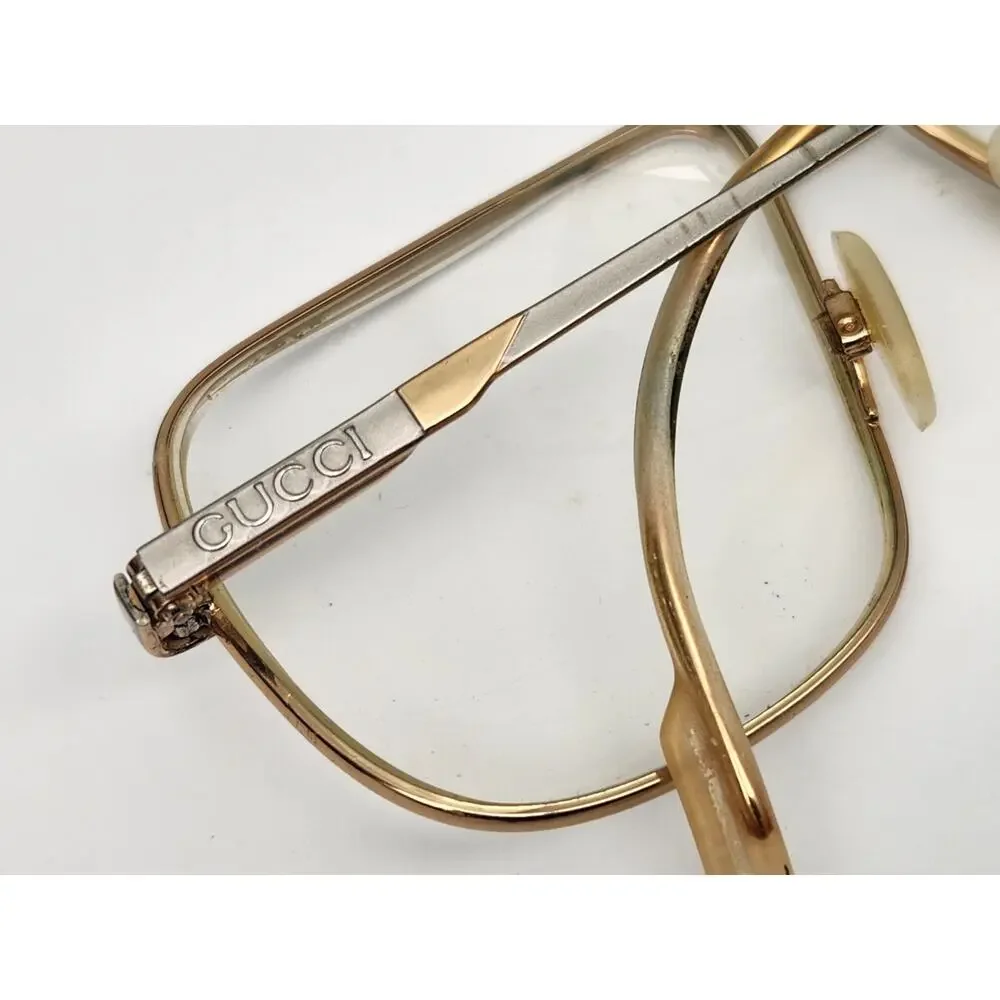 Vintage Gucci Aviator Eyeglasses Gold Frames Mens